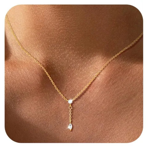 Élégant Collier Pendentif En Laiton Plaqué Or 14k Zirconium Künstliche Perle Pour Femme Minimaliste Chaîne De Clavicule Bijoux Cadeau
