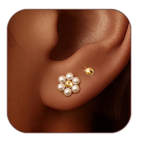 14K Gold Plated Brass Flower Tassel Earrings For Women French Light Luxury Zirconia Butterfly Artificial Pearl Drop Earrings