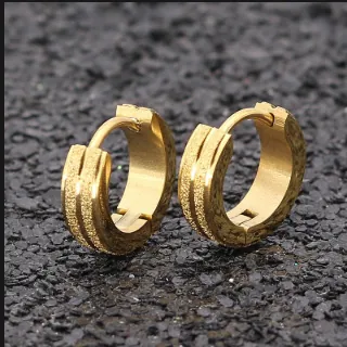 Punk Mattiert Geometrisch Messing Creolen Für Damen Herren Schwarz Gold Silber Überzogen 4mm Breit Huggie Kreis Ohrclips Schmuck