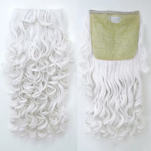 Set Parrucca e Barba Cosplay Babbo Natale Bianco Fibra Sintetica Resistente al Calore Capelli per Costume di Natale Uomo Festa