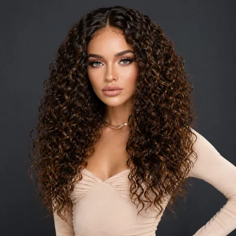 Long Afro Kinky Curly Lace Front Wig Synthetic High Temperature Fiber Heat Resistant Breathable Natural Hairline For Women