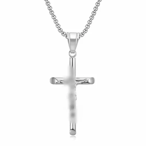 Edelstahl Gold Silber Kruzifix Kreuz Anhänger Halskette Für Herren Damen Religiöser Schmuck Seilkette Boxkette Hip Hop