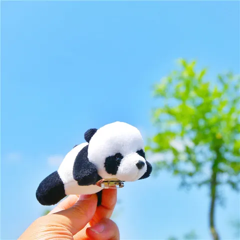 Cute Cartoon Panda Plush Brooch Handmade Soft Animal Stuffed Toy Pin For Clothes Backpack Bag Decoration Unisex Accessories