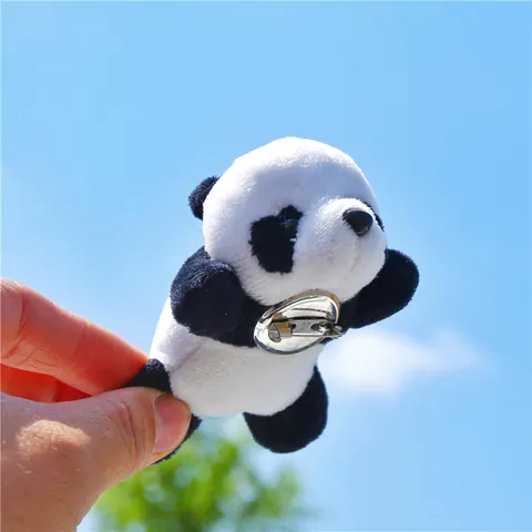 Cute Cartoon Panda Plush Brooch Handmade Soft Animal Stuffed Toy Pin For Clothes Backpack Bag Decoration Unisex Accessories