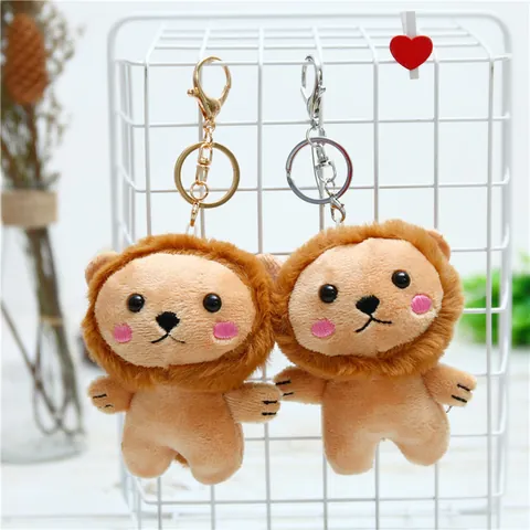 Simpatico Portachiavi in Peluche a Forma di Leone Morbido Ciondolo per Borsa Animali di Peluche per Bambini Donna Mini Bambola