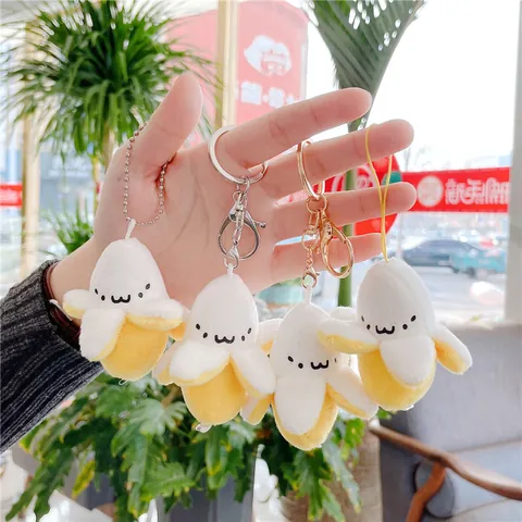 Süßer Bananen-Plüsch-Schlüsselanhänger Weiches Gefülltes Fruchtspielzeug Tasche Anhänger Für Damen Kinder Deko Mini Puppe Geschenk