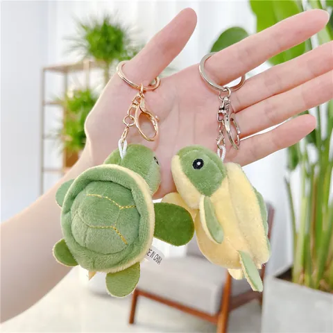 Small Turtle Plush Toy Keychain Pendant Soft Stuffed Animal Tortoise Doll For Bag Decoration Birthday Party Gift For Kids