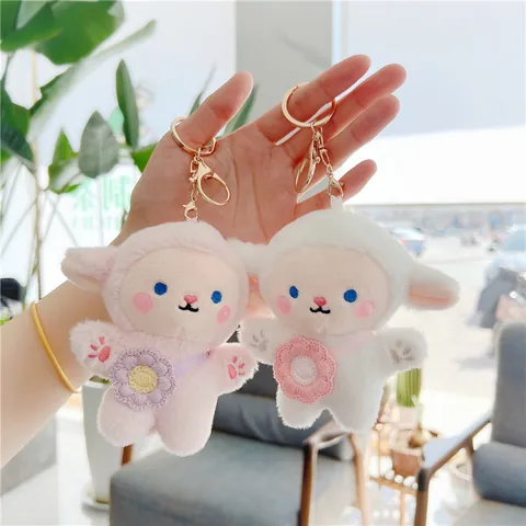 Cute Japanese Style Little Sheep Plush Toy Keychain Soft Lamb Doll Bag Pendant Birthday Gift For Girls Women Daily Decor