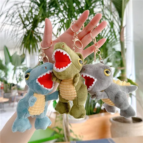 Soft Dinosaur Plush Keychain T-Rex Doll Bag Pendant For Kids Morandi Green Blue Grey Hanging Decoration Gift