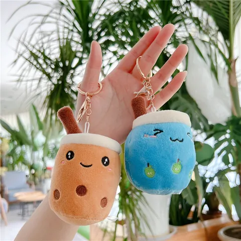 Süße Bubble Tea Plüsch Schlüsselanhänger Cartoon Frucht Milchtee Tasse Stoffpuppe Tasche Anhänger Spielzeug Für Mädchen Geschenk
