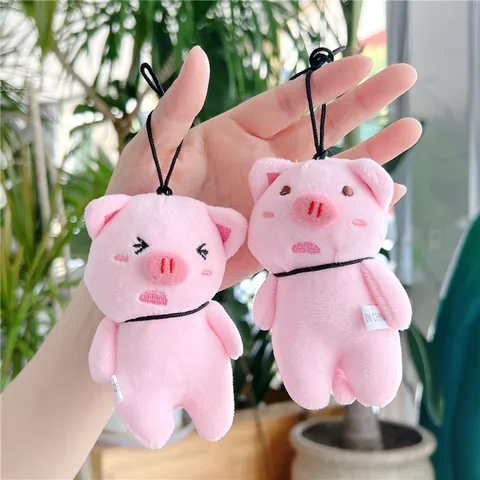Cute Pink Pig Plush Keychain Pendant Soft Stuffed Animal Bag Charm For Women Girls Gift Kawaii Piggy Toy Accessory