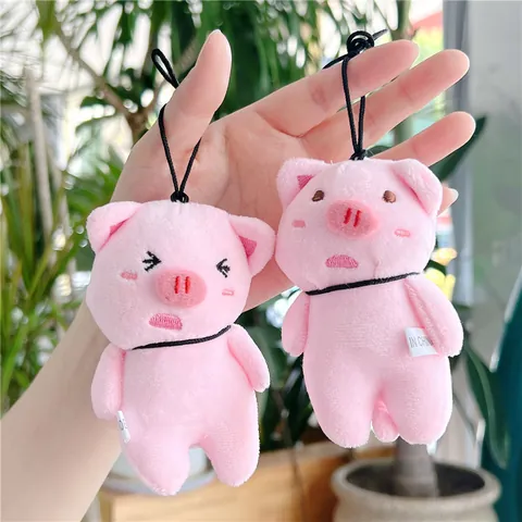 Cute Pink Pig Plush Keychain Pendant Soft Stuffed Animal Bag Charm For Women Girls Gift Kawaii Piggy Toy Accessory
