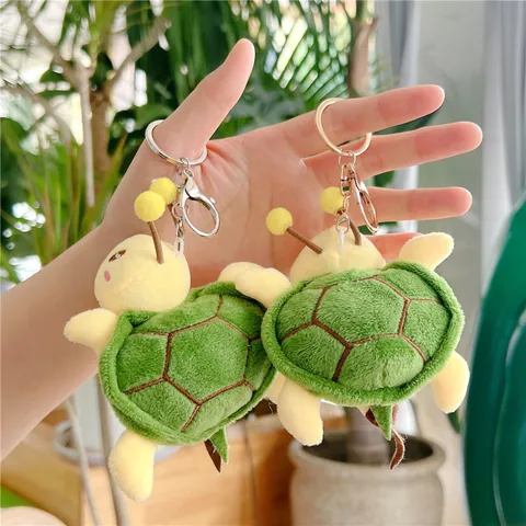 Funny Turtle Bee Plush Pendant Soft Stuffed Animal Toy Keychain For Backpack Handbag Decor Creative BFF Gift For Kids Teens