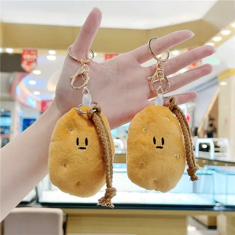 Porte-clés Créatif en Peluche de Légumes Pendentif Pomme de Terre Brocoli Maïs Piment Carotte Gingembre Peluche Douce Décoration de Sac