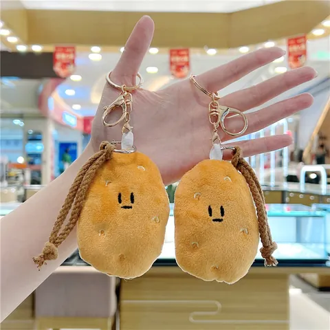 Porte-clés Créatif en Peluche de Légumes Pendentif Pomme de Terre Brocoli Maïs Piment Carotte Gingembre Peluche Douce Décoration de Sac