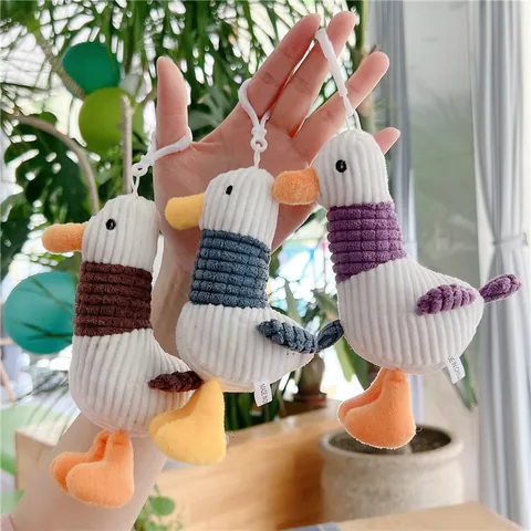 Simpatico Gabbiano Anatra Peluche Ciondolo Borsa Corduroy Animale Portachiavi Per Zaino Decorazione Regalo