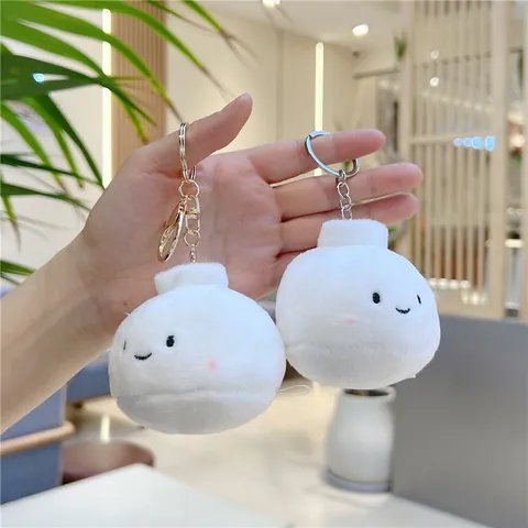 Cute Cartoon Food Plush Keychain Bun Burger French Fries Toast Drumstick Hot Dog Soft Stuffed Toy Bag Pendant Accessories Gift