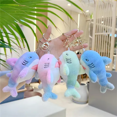 Simpatico Portachiavi in Peluche a Forma di Squalo Portachiavi Sfumato per Borsa Ornamento Appendibile per Ragazze Bambini