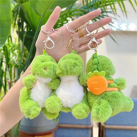 Porte-Clés Dinosaure en Peluche Mignon Avec Mini Sac à Dos Jouet en Peluche Doux Pendentif de Sac Cadeau de Décoration