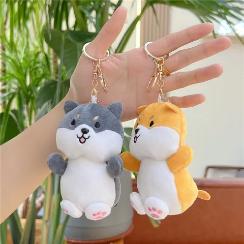 Süßer Shiba Inu Hund Plüsch Schlüsselanhänger Weiches Kuscheltier Welpe Anhänger Kawaii Tasche Anhänger Für Damen Kinder Geschenk