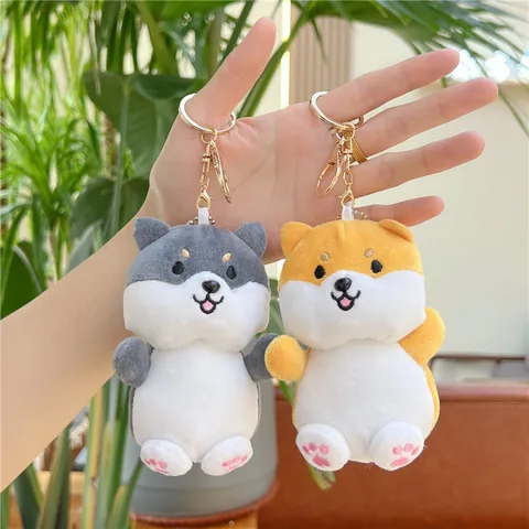 Süßer Shiba Inu Hund Plüsch Schlüsselanhänger Weiches Kuscheltier Welpe Anhänger Kawaii Tasche Anhänger Für Damen Kinder Geschenk