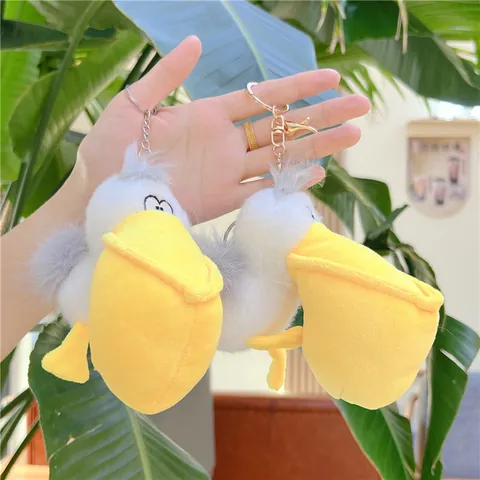 Süßer Pelikan Plüsch Schlüsselanhänger Cartoon Stoffvogel Anhänger Großer Schnabel Vogel Weiche Puppe Für Tasche Zubehör