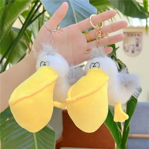 Süßer Pelikan Plüsch Schlüsselanhänger Cartoon Stoffvogel Anhänger Großer Schnabel Vogel Weiche Puppe Für Tasche Zubehör