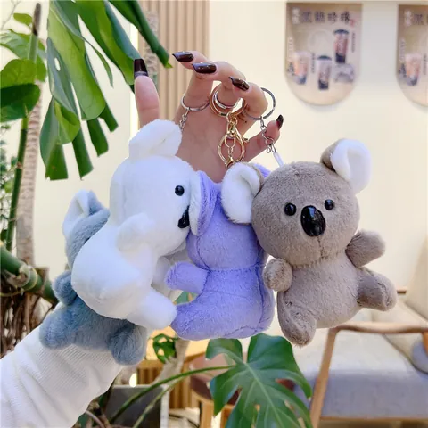 Cute Koala Plush Keychain Mini Stuffed Animal Bear Backpack Charm Soft Toy Accessory For Kids Women Gift Bag Decoration