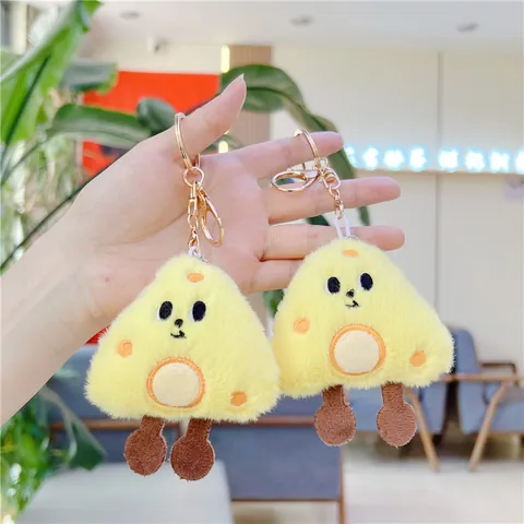 Cute Food Plush Keychain Pendant Cheese Sandwich Burger Fries Hot Dog Bread Soft Stuffed Doll Bag Charm Key Ring Gift For Kids Women