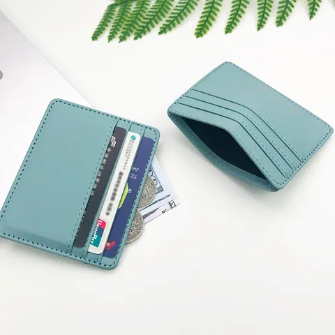 Schlanker Kartenhalter PU Leder RFID Blockierung Kreditkartenetui Ultradünn Mehrere Fächer Reise Business Minimalist Etui