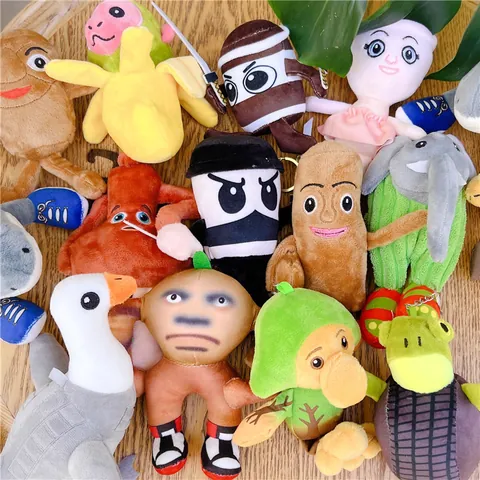 Creative Ugly Cute Plush Toy Keychain Pendant For Bag Funny Banana Monkey Shark Tree Man Stuffed Animal Doll Gift For Kids Friends