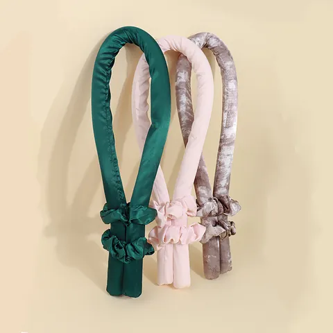 Heatless Hair Curler No Heat Satin Ribbon Hair Rollers With Scrunchies And Claw Clip DIY Hair Styling Tools For Long Hair Women