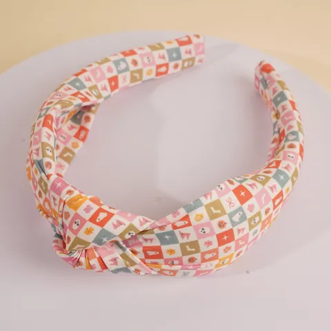 Women Halloween Knot Headband Cloth Plastic Pumpkin Ghost Skull Pattern Holiday Party Hair Accessories Knotted Hair Band