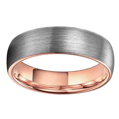Minimalist 857 Tungsten Steel Ring Brushed Silver Rose Gold Polished Interior Simple Fashion Men Women Jewelry Wedding Band