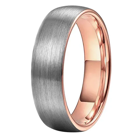 Minimalist 857 Tungsten Steel Ring Brushed Silver Rose Gold Polished Interior Simple Fashion Men Women Jewelry Wedding Band