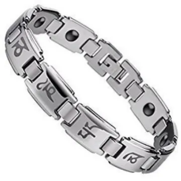 Heren Wolfraamstaal Magnetische Armband Met Zes-Lettergrepige Mantra Gepolijst Minimalistisch Etnische Religieuze Sieraden