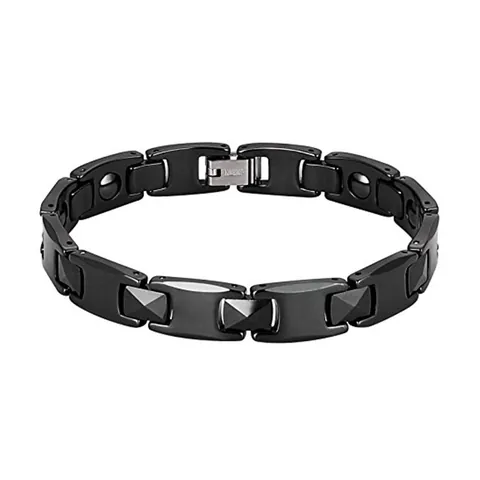 Heren Zwart Wolfraamstaal Magneettherapie Armband Minimalistisch H-Link Ketting Gepolijst Gezondheid Sieraden Voor Mannen Cadeau
