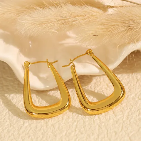 Minimalistische U-Förmige Edelstahl Ohrringe Für Damen Vergoldet Geometrisch Strukturierte Kleine Huggie Ohrringe Mode Schmuck Geschenk