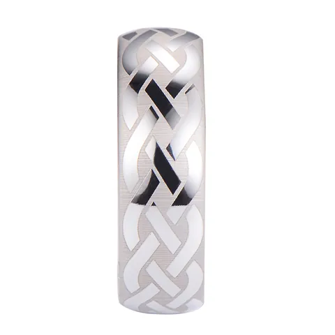 Men Tungsten Steel Ring Celtic Knot Laser Pattern Silver Punk Band Ring Polished Individual Fashion Jewelry Finger Ring Gift