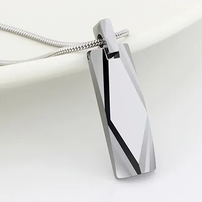 Minimalistischer Wolframstahl Geometrisches Prisma Anhänger Moderner Facettenschliff Schmuck Nur Anhänger Ohne Kette Herren