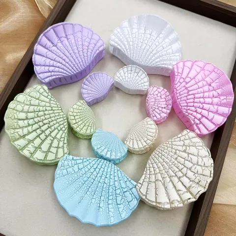 Pinza per Capelli da Donna Vintage a Forma di Conchiglia Texture Crepata in Resina Accessorio per Acconciature da Vacanza
