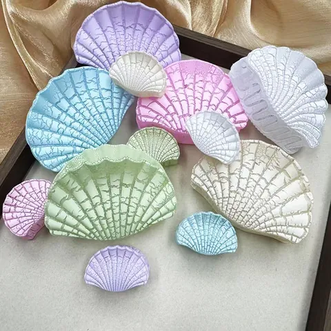 Pinza per Capelli da Donna Vintage a Forma di Conchiglia Texture Crepata in Resina Accessorio per Acconciature da Vacanza