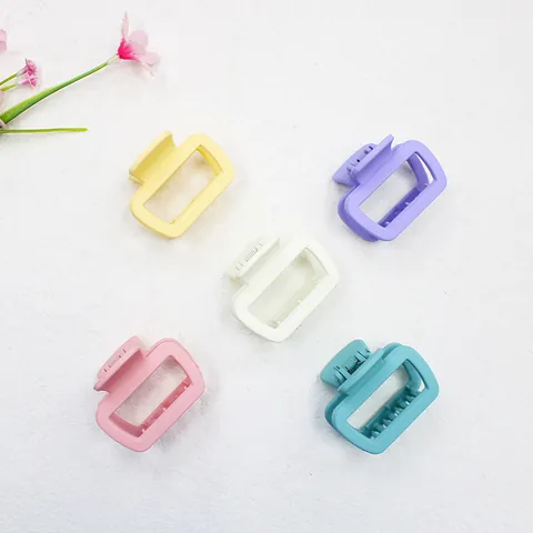 Mini Vierkante Haarklem Matte Hars Haarkralle Holle Geometrische Haarspelden Kleine Macaron Haaraccessoires Voor Vrouwen Meisjes