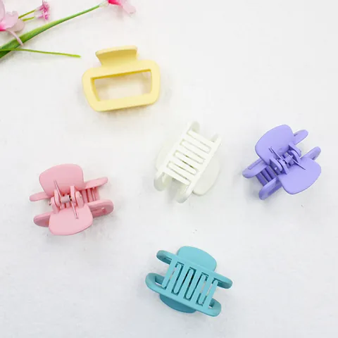 Mini Vierkante Haarklem Matte Hars Haarkralle Holle Geometrische Haarspelden Kleine Macaron Haaraccessoires Voor Vrouwen Meisjes