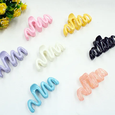 Fermaglio per Capelli a Pinza con Design a Onde di Moda Minimalista in Resina Grande Clip a Squalo Accessorio per Capelli Donna