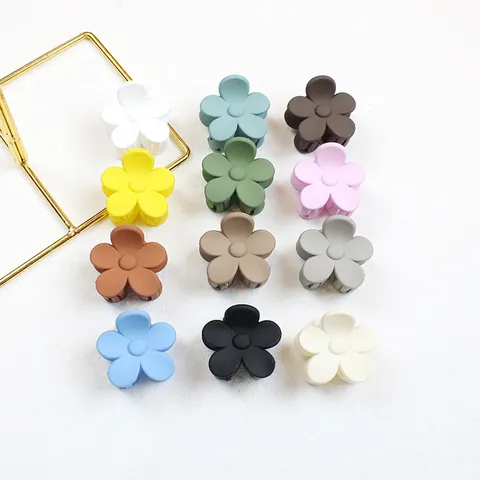 Matte Frosted Flower Mini Hair Claw Clips For Women Small Five Petal Hair Clips Korean Style Sweet Hair Accessories