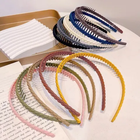 Cerchietto Antiscivolo con Trama Intrecciata e Denti Semplice Fascia per Capelli a Tinta Unita per Donna Lavaggio Viso Accessori