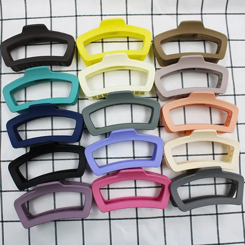 Grande Pinza per Capelli Geometrica Opaca Traforata da Donna Accessorio per Capelli in Plastica Minimalista di Alta Qualità