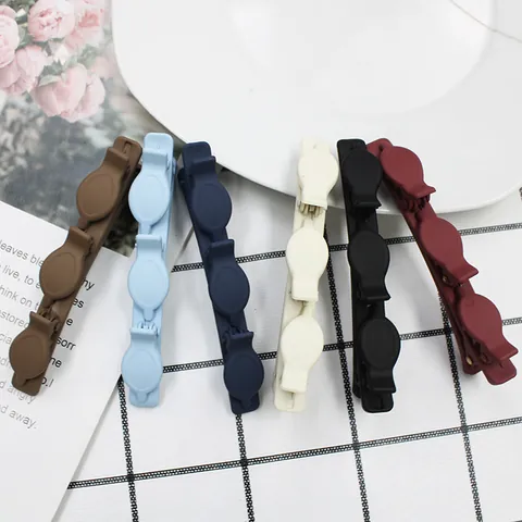 Fermagli per Capelli Intrecciati in Plastica Opaca Stile Coreano Per Donna Colore Solido 3 Clip In 1 Fermagli a Becco d'Anatra