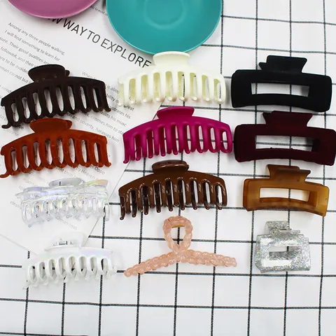 Eleganti Mollette per Capelli in Floccaggio Opaco e Lucido per Donna Pinze Geometriche in Resina e Plastica Accessori per Acconciature